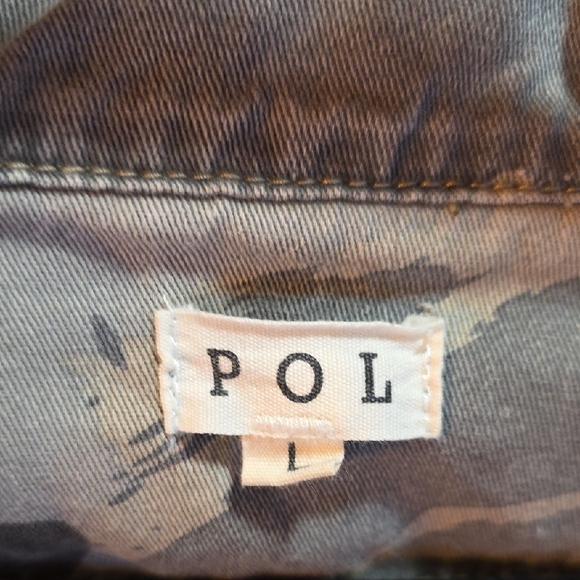 POL Women's Distressed Camo and Leopard Jean Jacket - Picture 2 of 5